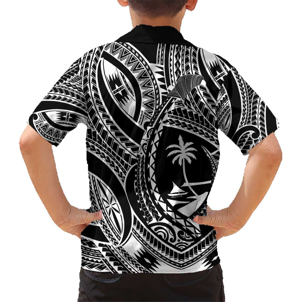 Hafa Adai Guam Inspired Tattoo Family Matching Short Sleeve Bodycon Dress and Hawaiian Shirt