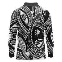Hafa Adai Guam Inspired Tattoo Long Sleeve Polo Shirt