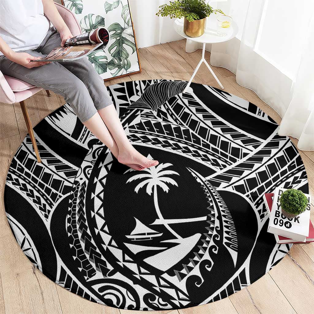 Hafa Adai Guam Inspired Tattoo Round Carpet