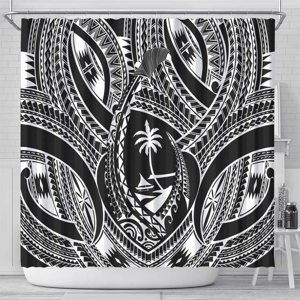 Hafa Adai Guam Inspired Tattoo Shower Curtain