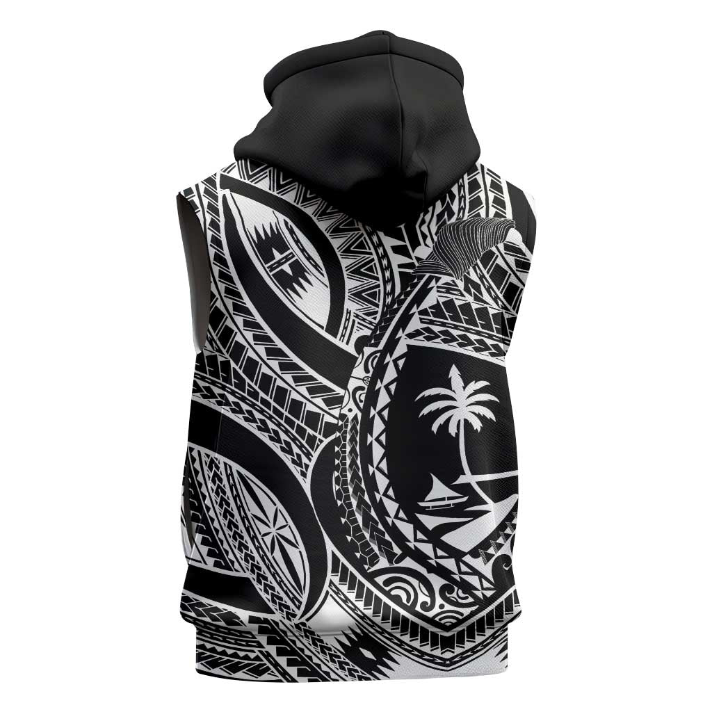 Hafa Adai Guam Inspired Tattoo Sleeveless Zip Hoodie - Polynesian Pride