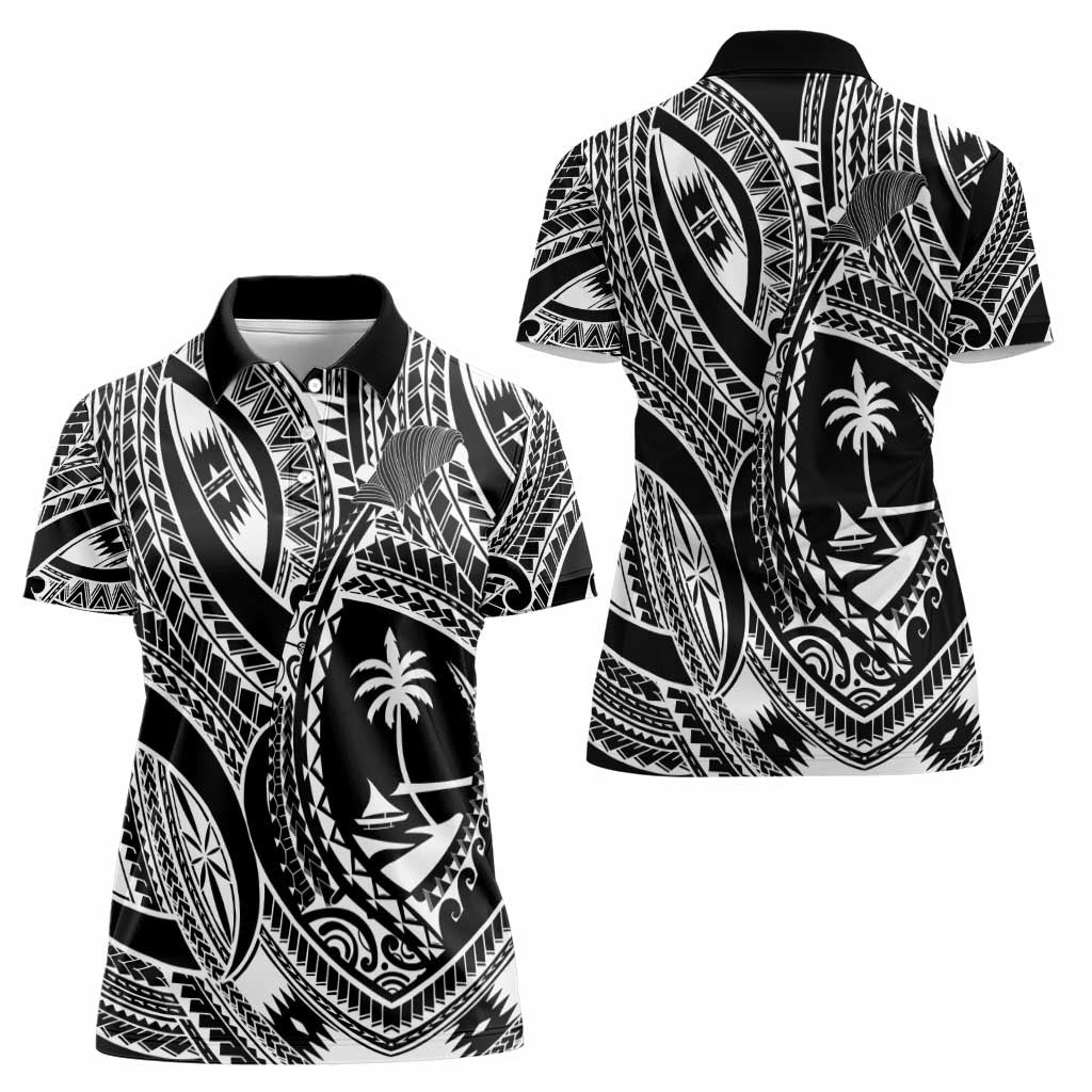 Hafa Adai Guam Inspired Tattoo Women Polo Shirt LT9 - Polynesian Pride