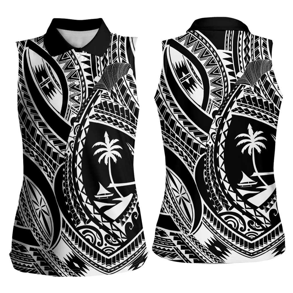 Hafa Adai Guam Inspired Tattoo Women Sleeveless Polo Shirt