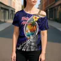 Hafa Adai Guam Seal Latte Stones Artwork Cross Shoulder Shirt - Polynesian Pride