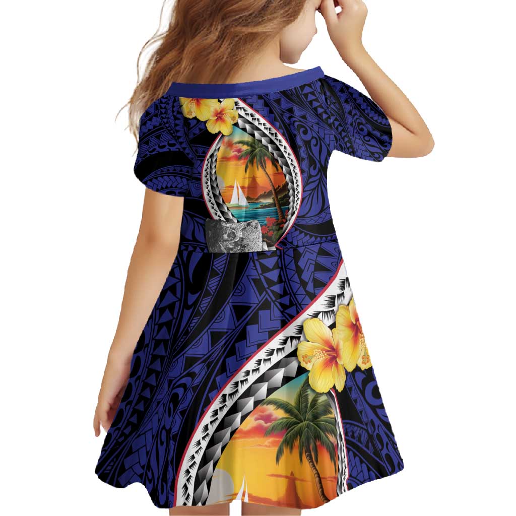 Hafa Adai Guam Seal Latte Stones Artwork Family Matching Long Sleeve Bodycon Dress and Hawaiian Shirt