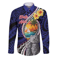 Hafa Adai Guam Seal Latte Stones Artwork Family Matching Off The Shoulder Long Sleeve Dress and Hawaiian Shirt