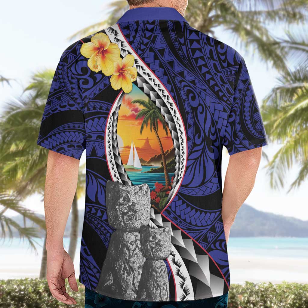 Hafa Adai Guam Seal Latte Stones Artwork Hawaiian Shirt