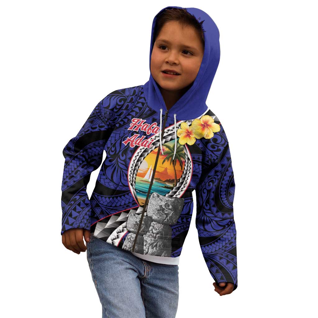 Hafa Adai Guam Seal Latte Stones Artwork Kid Hoodie