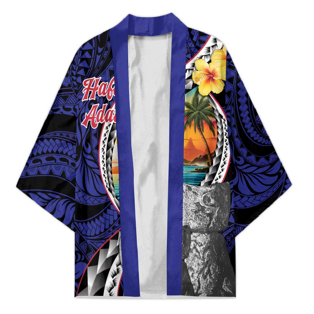 Hafa Adai Guam Seal Latte Stones Artwork Kimono - Polynesian Pride