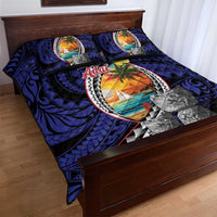 Hafa Adai Guam Seal Latte Stones Artwork Quilt Bed Set