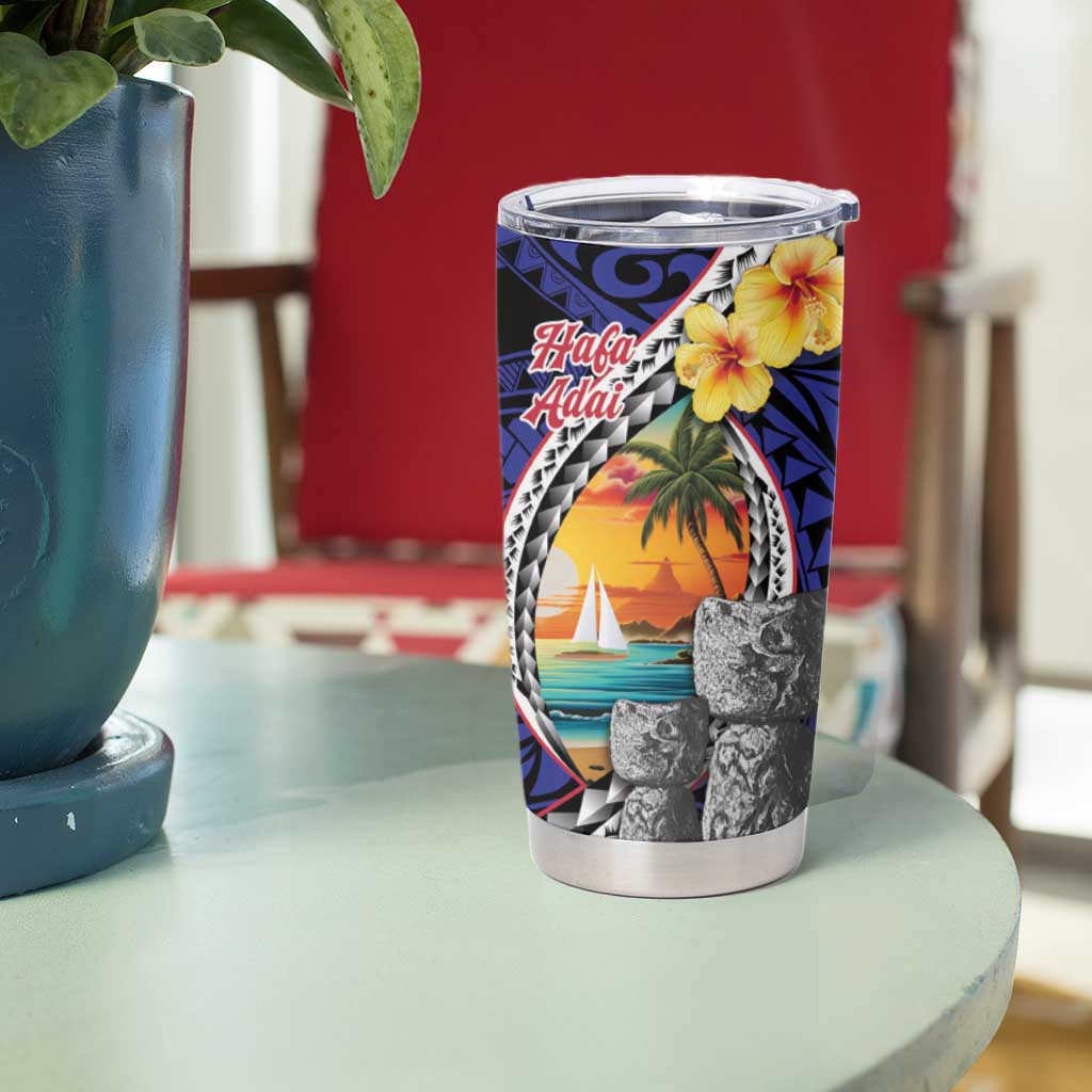 Hafa Adai Guam Seal Latte Stones Artwork Tumbler Cup