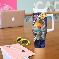 Hafa Adai Guam Seal Latte Stones Artwork Tumbler With Handle
