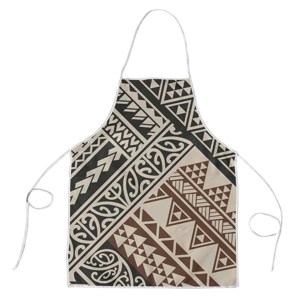 Niho Taniwha Kowhaiwhai Apron LT9 Beige - Polynesian Pride