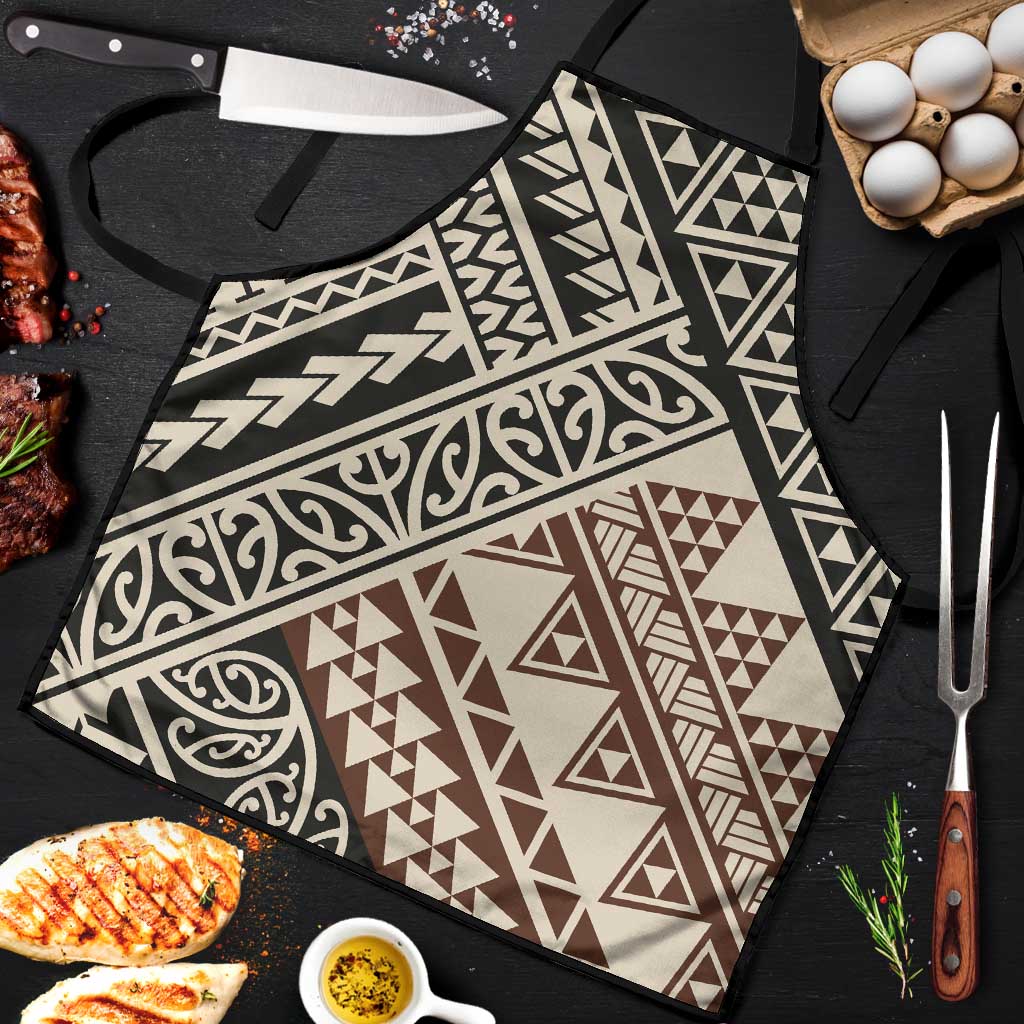 Niho Taniwha Kowhaiwhai Apron LT9 Beige - Polynesian Pride