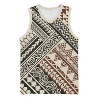 Niho Taniwha Kowhaiwhai Basketball Jersey LT9 Unisex Beige - Polynesian Pride