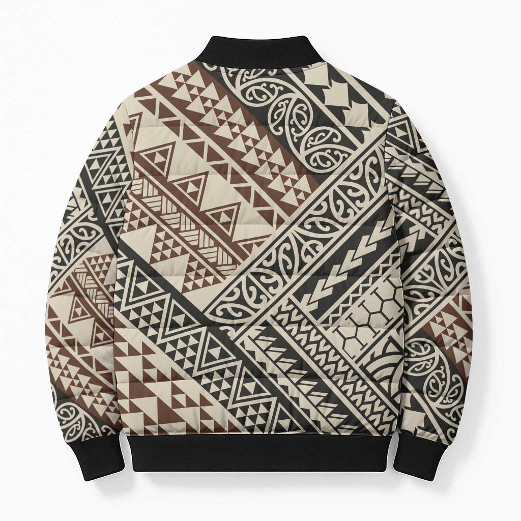 Niho Taniwha Kowhaiwhai Bomber Puffer Jacket LT9 - Polynesian Pride