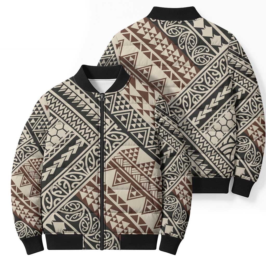 Niho Taniwha Kowhaiwhai Bomber Puffer Jacket LT9 - Polynesian Pride