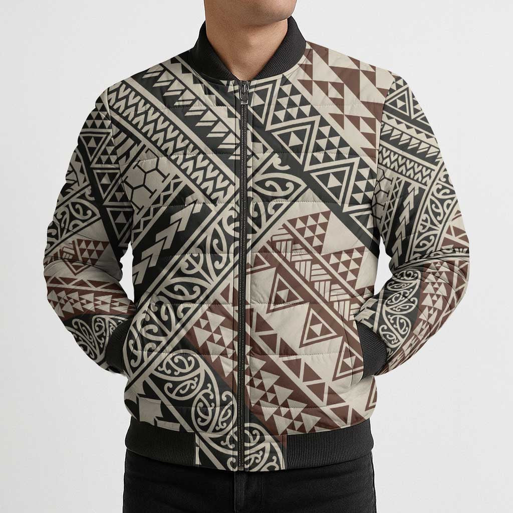 Niho Taniwha Kowhaiwhai Bomber Puffer Jacket LT9 - Polynesian Pride