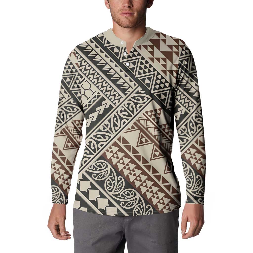 Niho Taniwha Kowhaiwhai Button Sweatshirt LT9 - Polynesian Pride