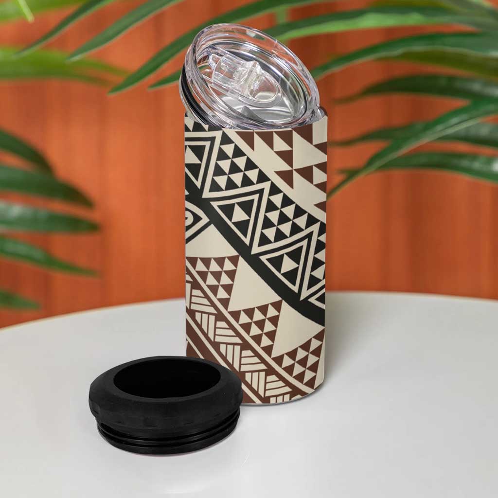 Niho Taniwha Kowhaiwhai 4 in 1 Can Cooler Tumbler LT9 - Polynesian Pride