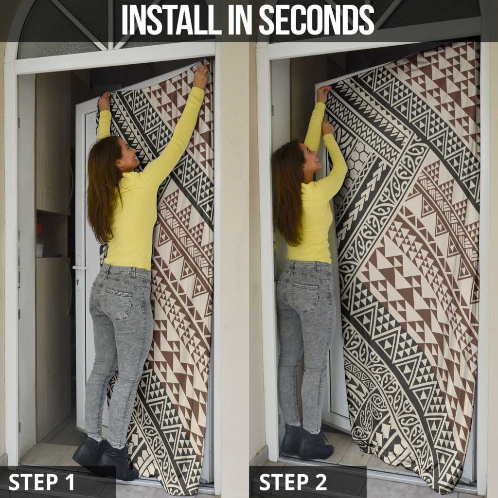 Niho Taniwha Kowhaiwhai Door Cover - Polynesian Pride