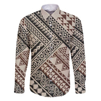 Niho Taniwha Kowhaiwhai Family Matching Off The Shoulder Long Sleeve Dress and Hawaiian Shirt