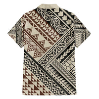 Niho Taniwha Kowhaiwhai Family Matching Off Shoulder Short Dress and Hawaiian Shirt