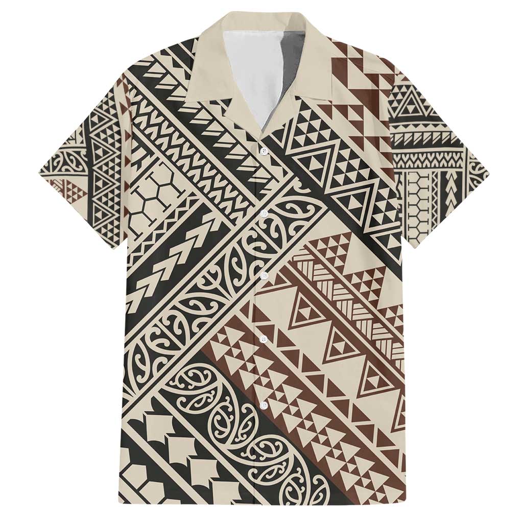 Niho Taniwha Kowhaiwhai Hawaiian Shirt LT9 Beige - Polynesian Pride