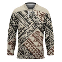 Niho Taniwha Kowhaiwhai Hockey Jersey LT9 Unisex Beige - Polynesian Pride