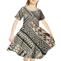 Niho Taniwha Kowhaiwhai Kid Short Sleeve Dress LT9 - Polynesian Pride