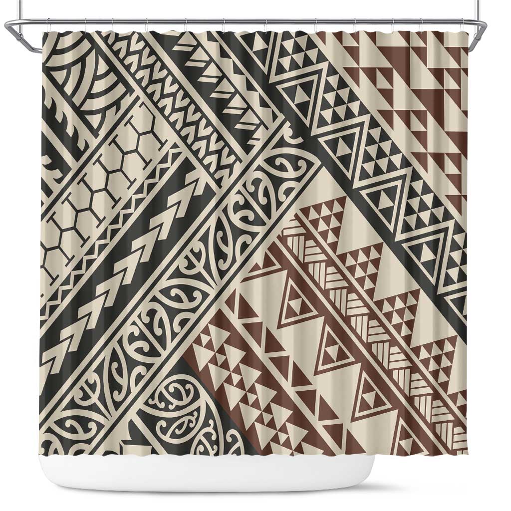 Niho Taniwha Kowhaiwhai Shower Curtain