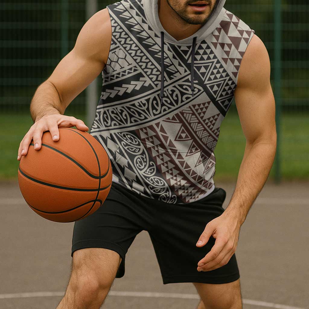 Niho Taniwha Kowhaiwhai Sleeveless Hoodie LT9 - Polynesian Pride