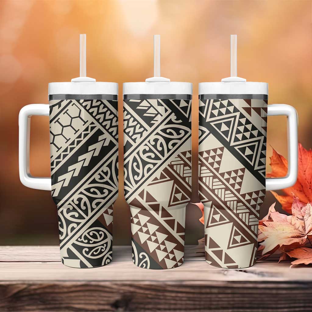 Niho Taniwha Kowhaiwhai Tumbler With Handle LT9 - Polynesian Pride