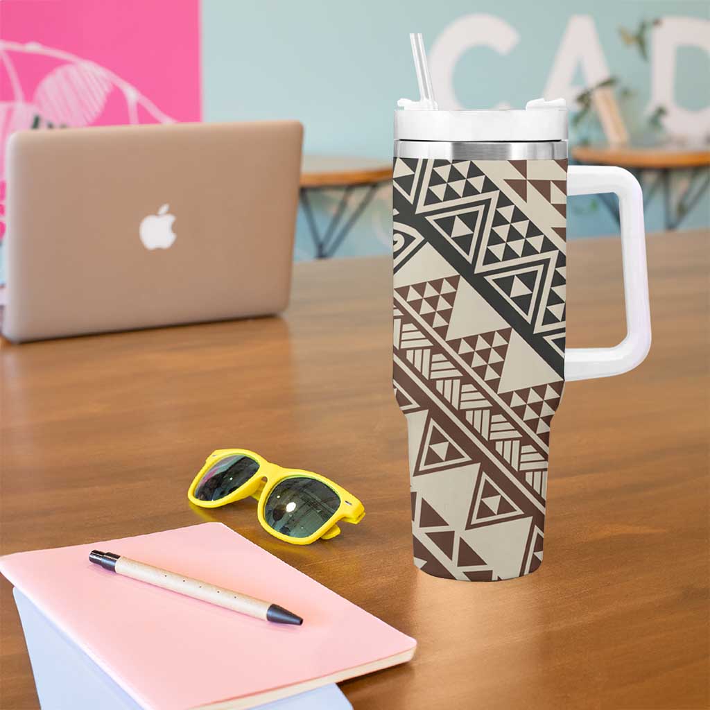 Niho Taniwha Kowhaiwhai Tumbler With Handle LT9 - Polynesian Pride