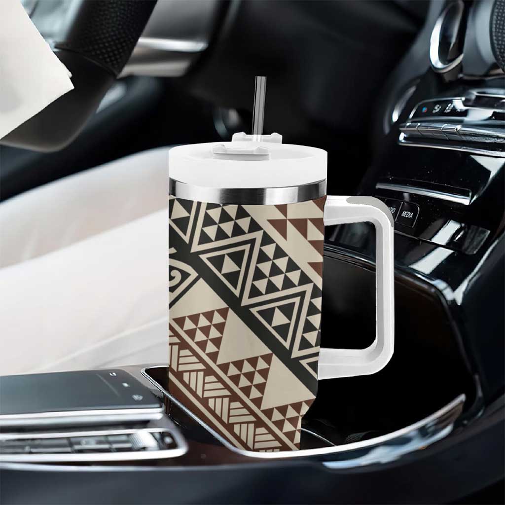 Niho Taniwha Kowhaiwhai Tumbler With Handle LT9 - Polynesian Pride