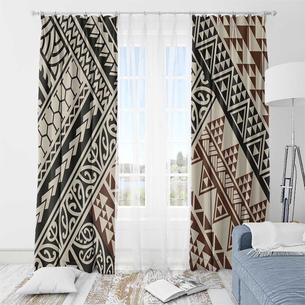 Niho Taniwha Kowhaiwhai Window Curtain LT9 - Polynesian Pride