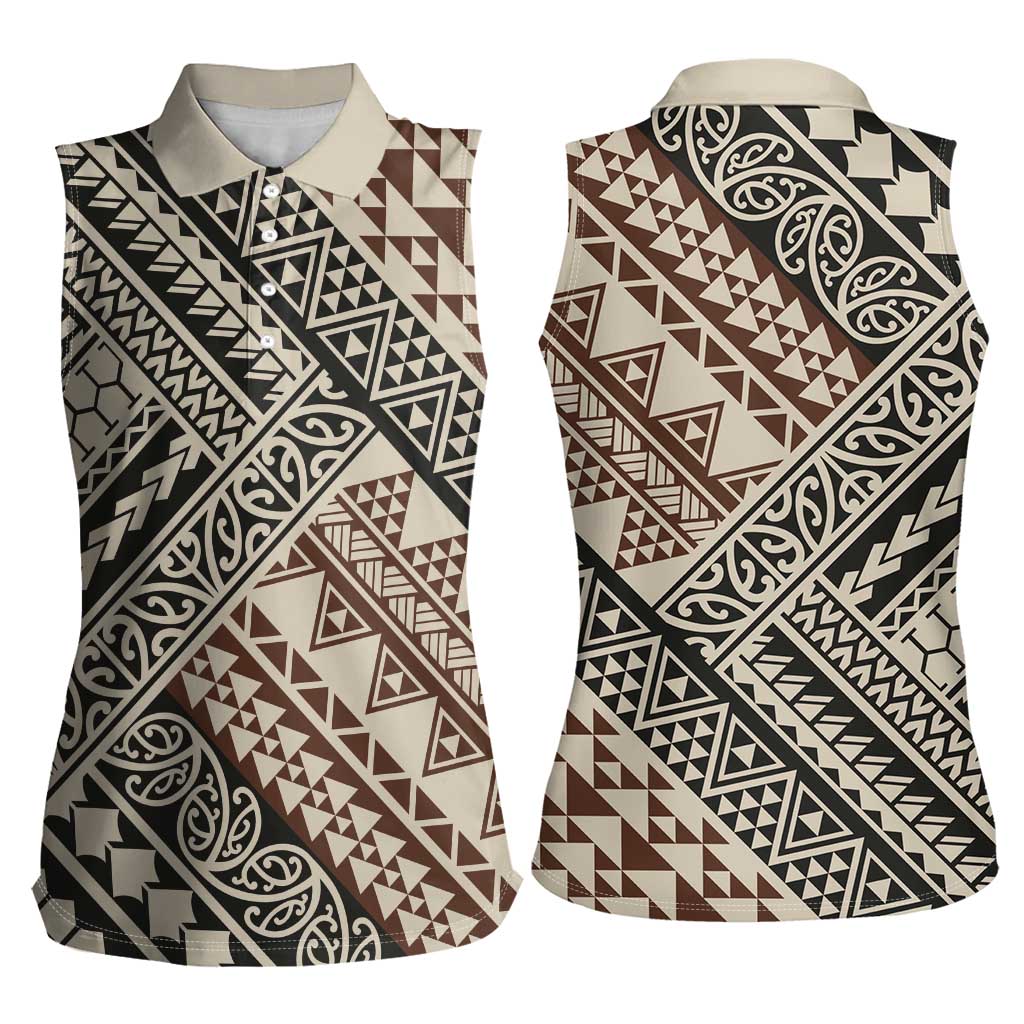 Niho Taniwha Kowhaiwhai Women Sleeveless Polo Shirt LT9 - Polynesian Pride