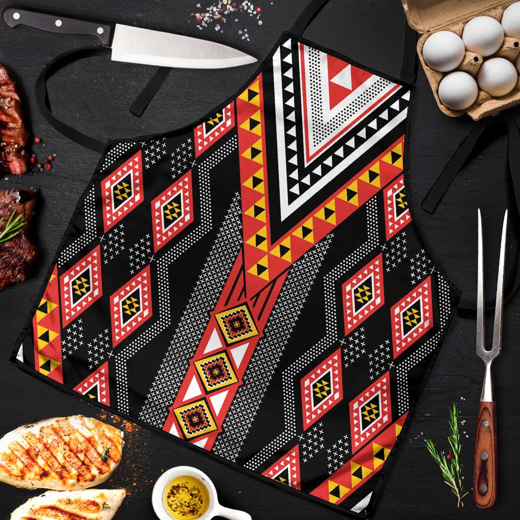 Niho Taniwha Taniko Motif Apron LT9 Red - Polynesian Pride
