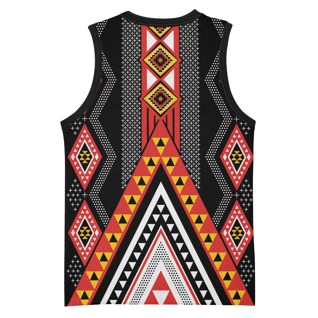 Niho Taniwha Taniko Motif Basketball Jersey LT9 - Polynesian Pride