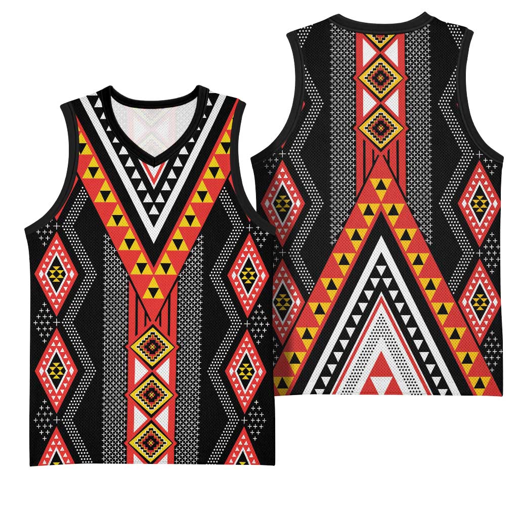 Niho Taniwha Taniko Motif Basketball Jersey LT9 - Polynesian Pride