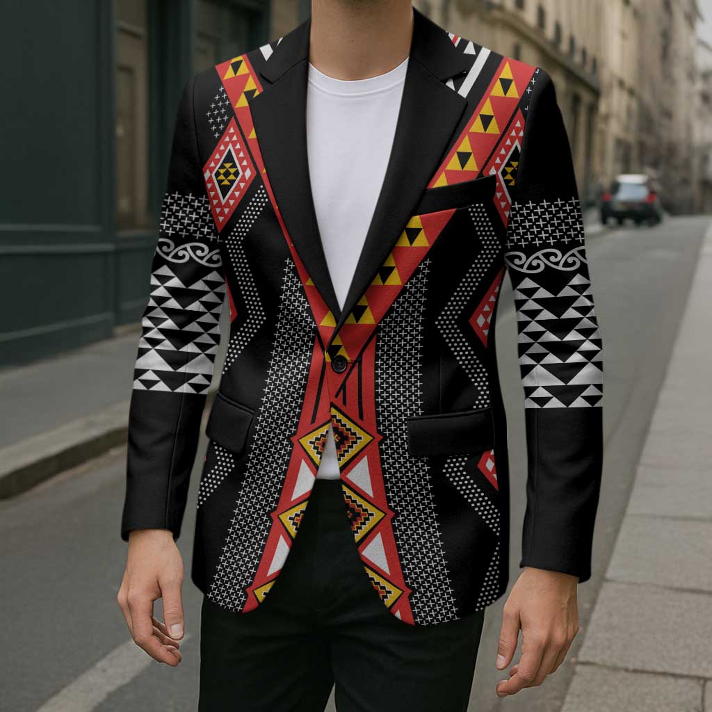 Niho Taniwha Taniko Motif Blazer LT9 - Polynesian Pride