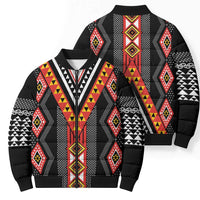 Niho Taniwha Taniko Motif Bomber Puffer Jacket LT9 - Polynesian Pride
