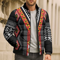 Niho Taniwha Taniko Motif Bomber Puffer Jacket LT9 - Polynesian Pride