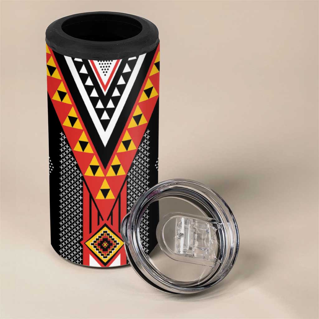 Niho Taniwha Taniko Motif 4 in 1 Can Cooler Tumbler LT9 - Polynesian Pride