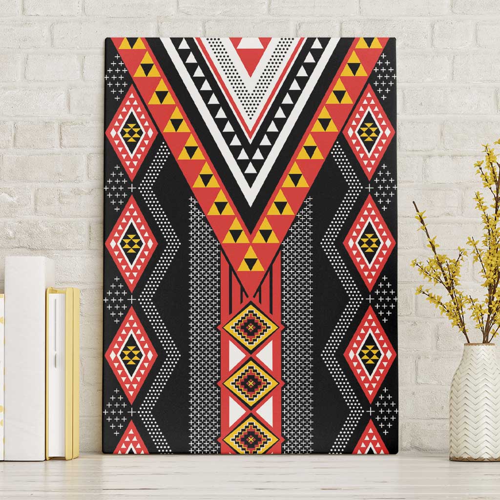 Niho Taniwha Taniko Motif Canvas Wall Art LT9 Without Frame Red - Polynesian Pride