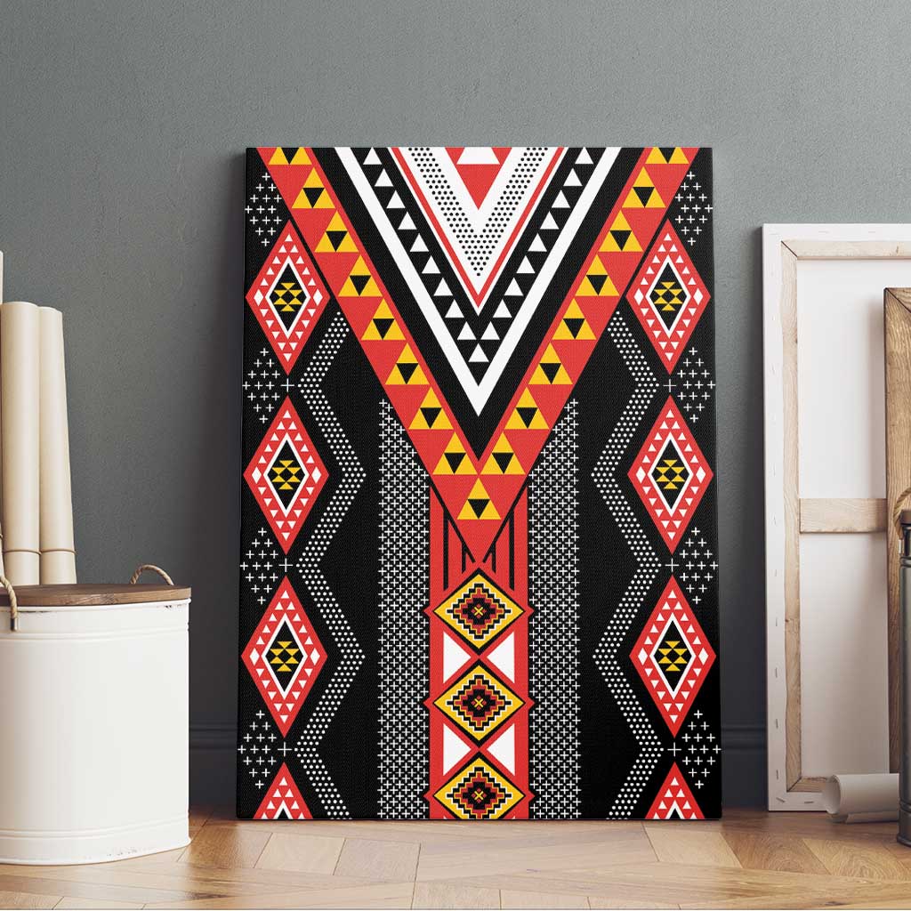 Niho Taniwha Taniko Motif Canvas Wall Art LT9 - Polynesian Pride