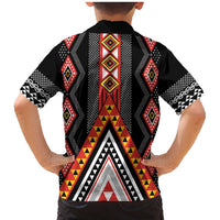 Niho Taniwha Taniko Motif Family Matching Mermaid Dress and Hawaiian Shirt