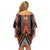 Niho Taniwha Taniko Motif Family Matching Off Shoulder Short Dress and Hawaiian Shirt