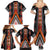 Niho Taniwha Taniko Motif Family Matching Summer Maxi Dress and Hawaiian Shirt