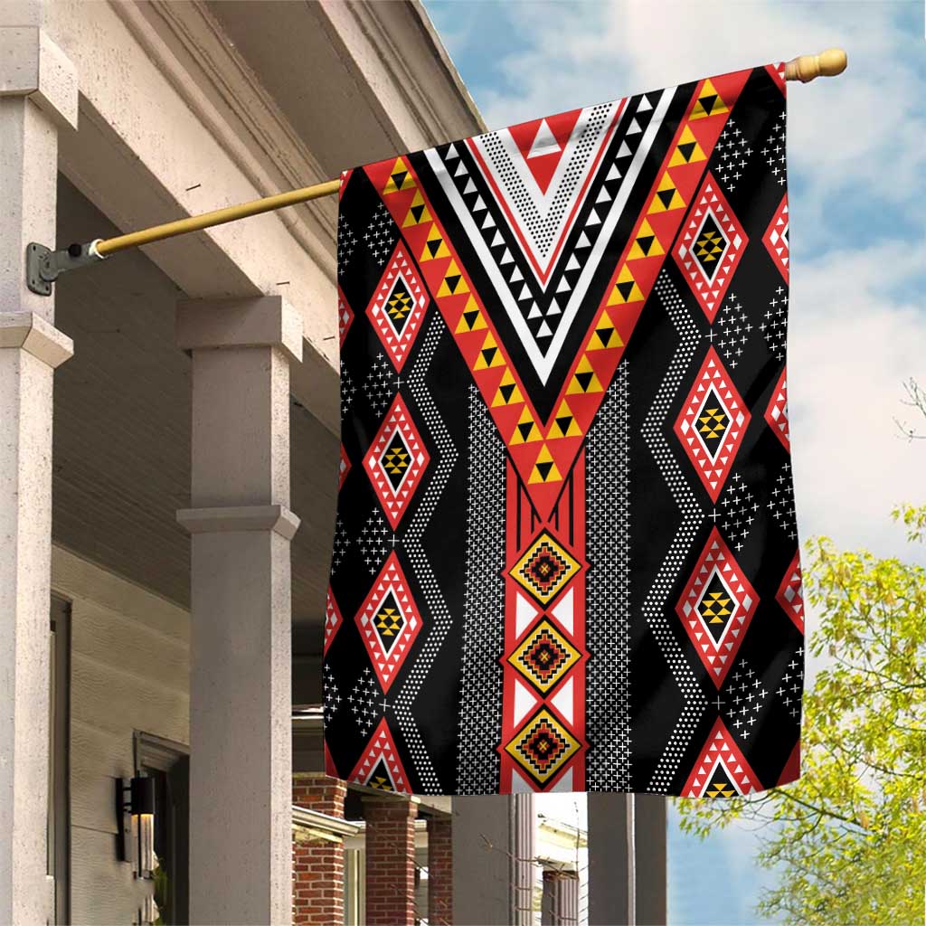 Niho Taniwha Taniko Motif Garden Flag LT9 House Flag Red - Polynesian Pride